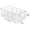 mDesign Plastic 4-Section Divided Kitchen or Pantry Organizer Bin, 8 Pack, Clear